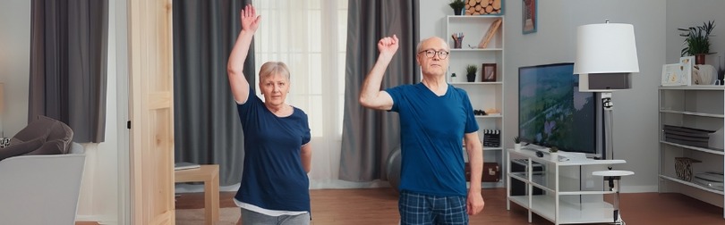 A patient undergoing a computerized dynamic posturography test to assess balance and fall risk.