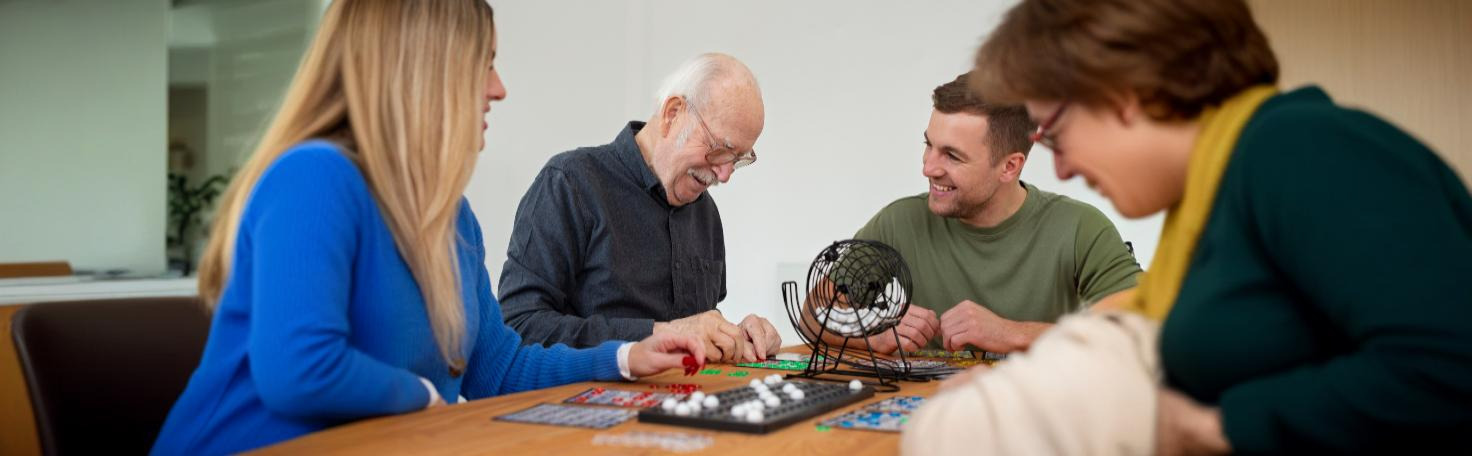 A healthcare professional administering the RBANS cognitive test to assess memory, attention, and brain function.